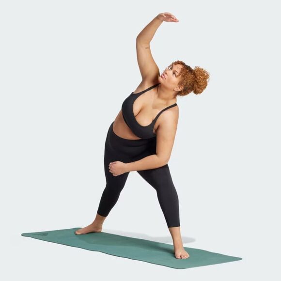 Adidas All Me 7/8 Ankle Leggings Women's 1X Black Stretch Elastic Waist APP1206 - Picture 3 of 12